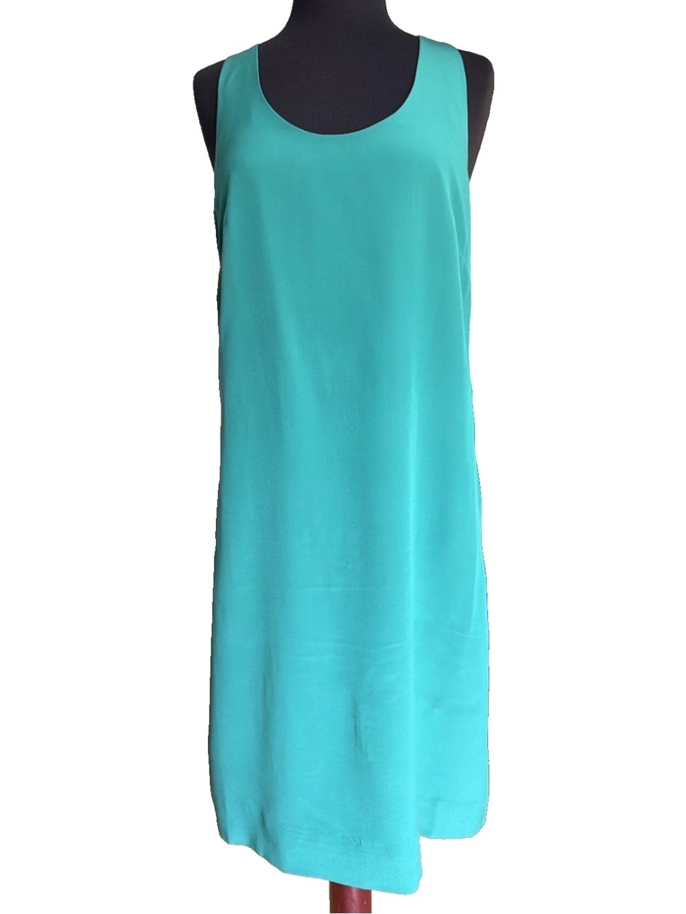 NWT J. Crew Green Silk Sleeveless Dress Racerback Lined Size 6T Classic Feminine